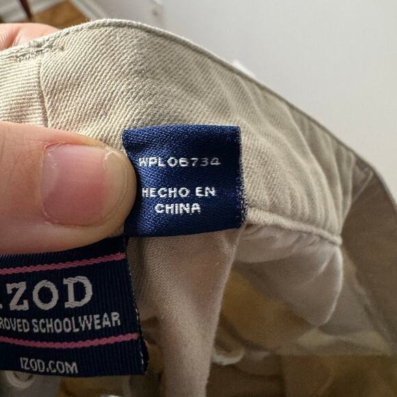 IZOD Skirt Girls Size 13 Khaki Approved School Ware Pocket Minimal Prep Classic - Picture 4 of 7
